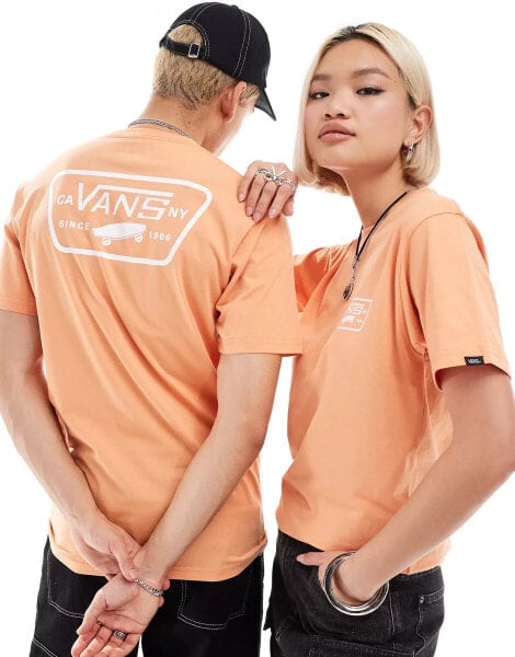 Vans – Full Patch – T-Shirt in Orange mit Rückenprint