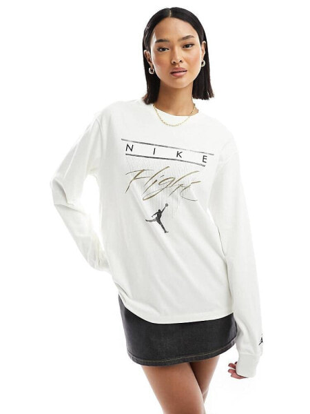 Jordan long sleeve graphic t-shirt in off white