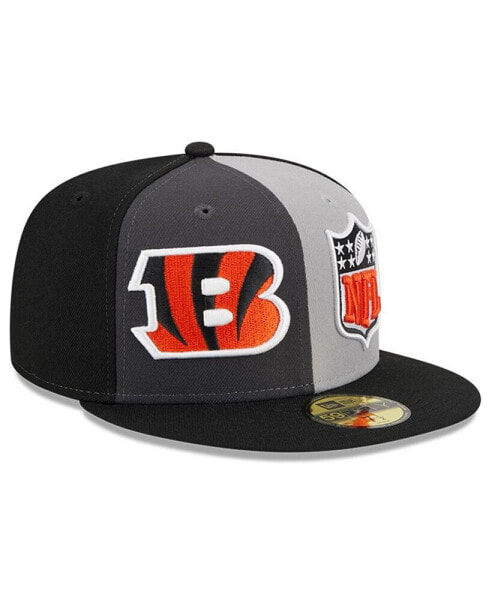 Головной убор мужской New Era Cincinnati Bengals 2023 серый, черный 59FIFTY Sideline