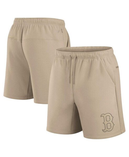 Men's and Women's Khaki Boston Red Sox Elements Super Soft Fleece Shorts