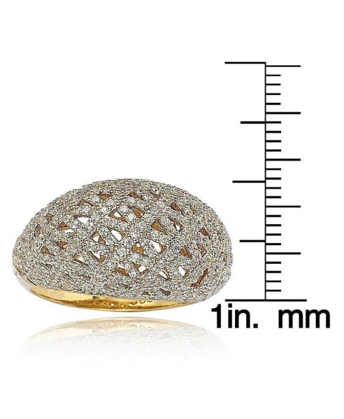 Suzy Levian Sterling Silver Cubic Zirconia Pave Interlace Ring