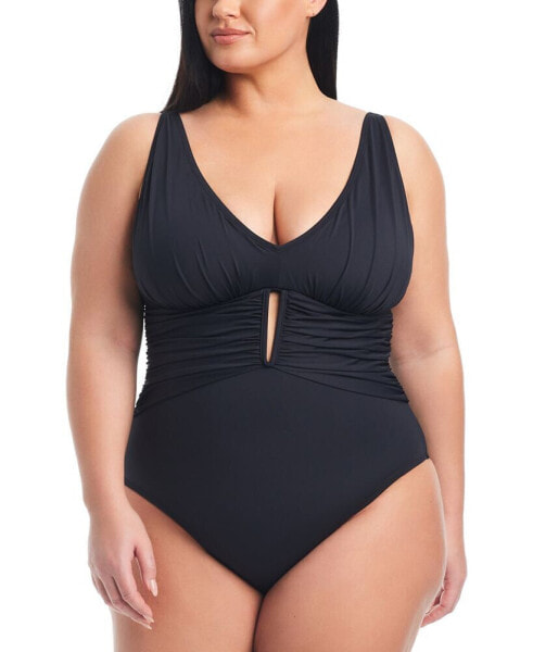 Plus Size Ruched One-Piece Swimsuit