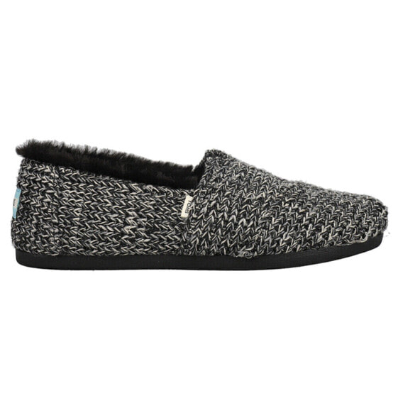 TOMS Alpargata Fleece Slip On Womens Black Flats Casual 10016735