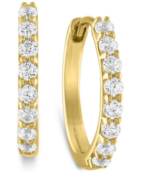 Lab-Created Diamond Small Hoop Earrings (1/4 ct. t.w.) in 10k White or Yellow Gold