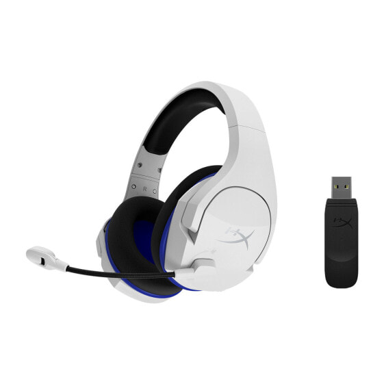 HyperX Cloud Stinger Core – Wireless-Gaming-Headset (weiß-blau) – PS5-PS4, Kabellos, Gaming, 10 - 21000 Hz, 244 g, Kopfhörer, Blau, Weiß