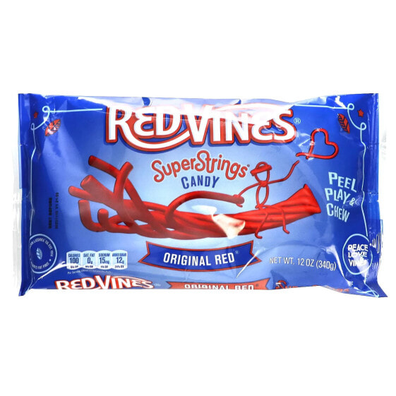 Конфеты Red Vines SuperStrings, оригинальные, красные 12 унций (340 г)