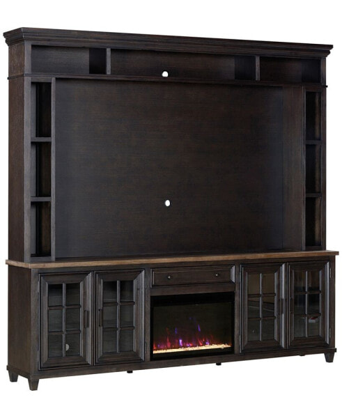 96" Dawnwood 3PC TV Console Set (96" Console, Hutch and Fireplace)