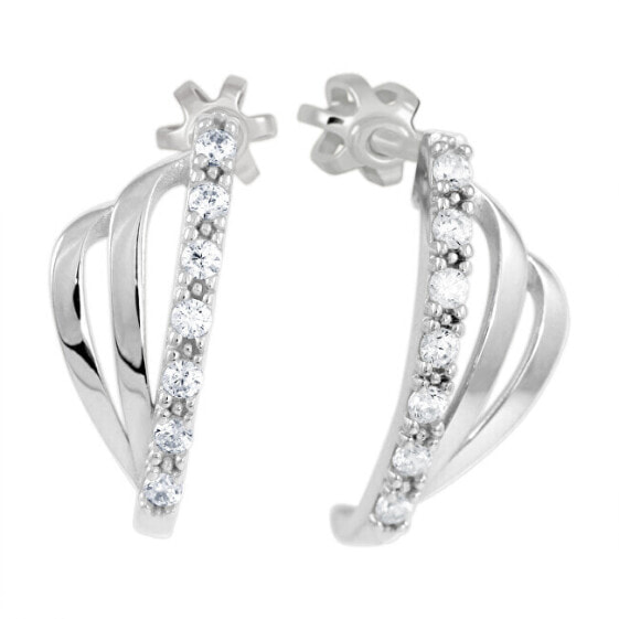 Original white gold earrings with zircons 239 001 01219 07