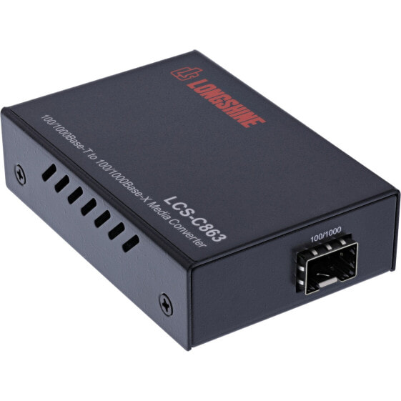 Longshine LCS-C863 - IEEE 802.3ab - IEEE 802.3u - IEEE 802.3z - Gigabit Ethernet - 10BASE-TX - 100BASE-TX - 1000BASE-T - 1000BASE-X - Cat5 - Cat5e - Cat6 - SFP