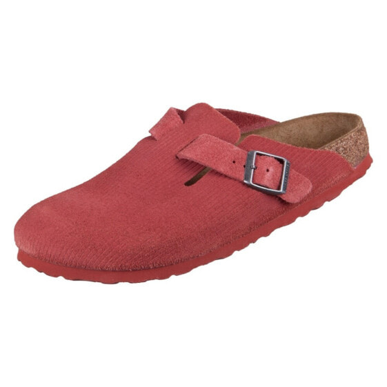 Шлепанцы женские Birkenstock Bosteon Sienna Red вельветовые.