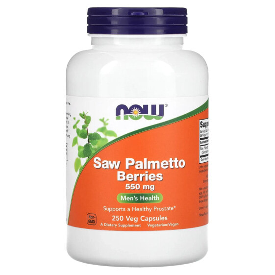 Витамины для мужского здоровья NOW Saw Palmetto Berries, 550 мг, 250 вег капсул