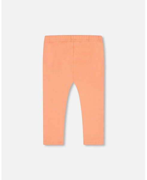 Girl Organic Cotton Capri Legging Salmon Orange - Child