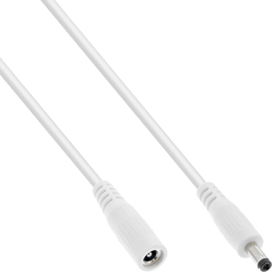 InLine DC extension cable - DC plug/socket 5.5x2.1mm - white - 1m