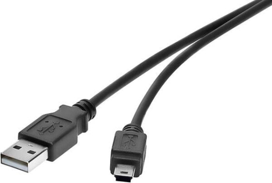 Renkforce RF-4455807 - 0.3 m - USB A - Mini-USB B - USB 2.0 - 480 Mbit/s - Black