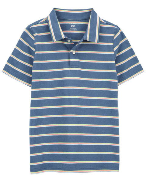 Kid Striped Jersey Polo Shirt 4