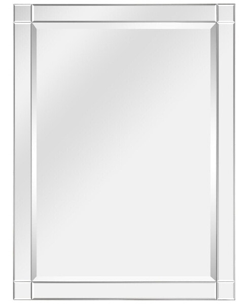 Moderno Squared Corner Beveled Rectangle Wall Mirror, 40" x 30" x 1.18"