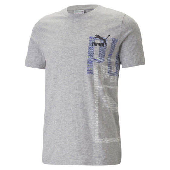 Puma Classics Generation Graphic Crew Neck Short Sleeve T-Shirt Mens Grey Casual