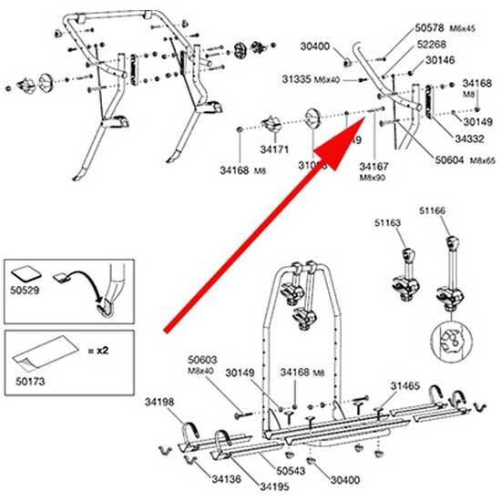 THULE Screw M8x90 mm 34167 Spare Part