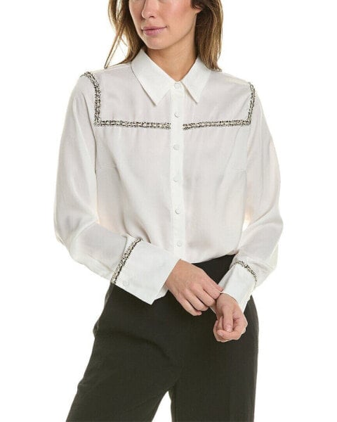 Fate Tweed-Trim Blouse Women's