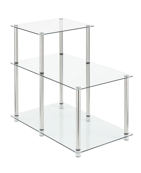 Designs2Go Classic Glass 2 Step Chairside End Table