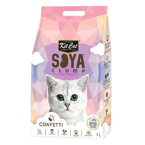 KITCAT SoyaClump Soybeen Eco Litter Confetti Biodegradable Sand 7L