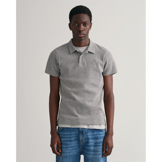 GANT Waffle Texture short sleeve polo