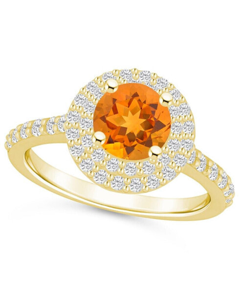 Кольцо Macy's Citrine Diamond Halo