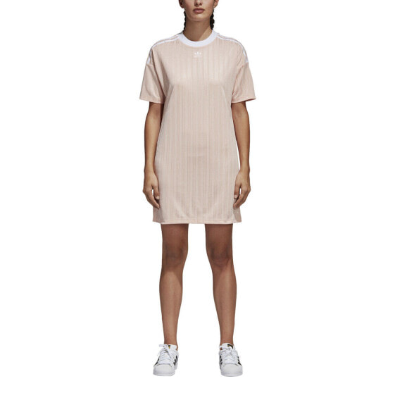 Adidas Women's Originals Trefoil Dress Pink-White ce5589