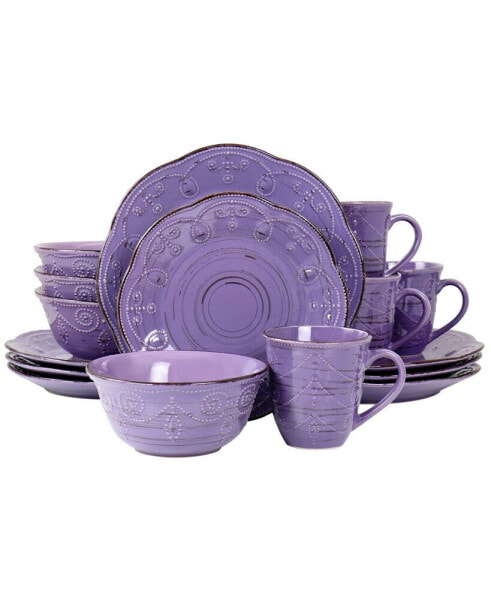 Reactive Glaze Aitana 16 Piece Stoneware Dinnerware Set, Service for 4