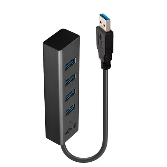 Lindy 43324 хаб-разветвитель USB 3.2 Gen 1 (3.1 Gen 1) Type-A 5 Мбит/с Черный