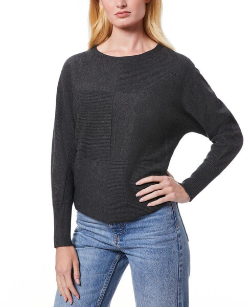 Women's Ribbed Block-Stitch Dolman-Sleeve Sweater