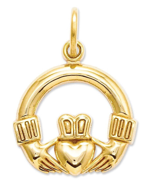 14k Gold Charm, Claddagh Charm