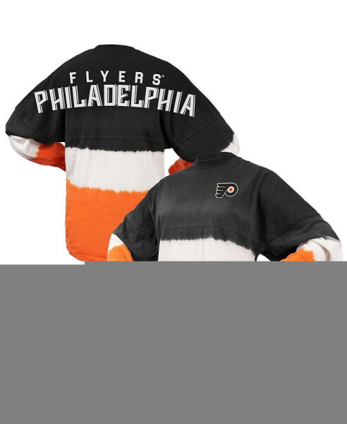 Women's Black, Orange Philadelphia Flyers Ombre Long Sleeve T-shirt
