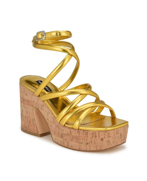 Women's Corke Strappy Square Toe Wedge Sandals