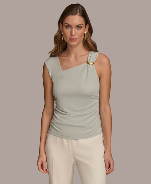 Women's Asymmetrical Neckline Sleeveless Top