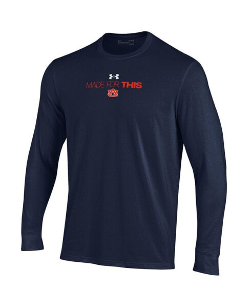 Men's Navy Auburn Tigers 2024 On Court Bench Unity Long Sleeve T-Shirt