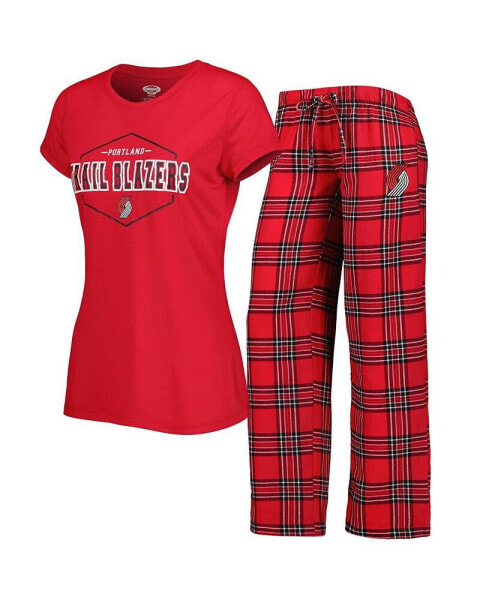 Пижама Concepts Sport женская Красно-черная с бейджем Portland Trail Blazers