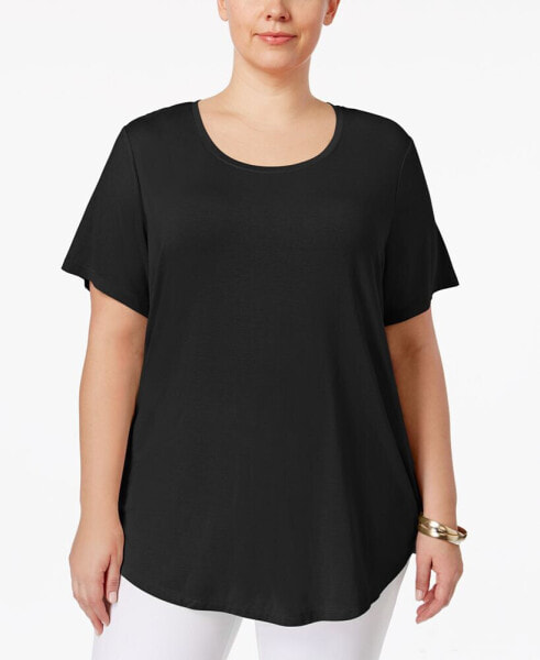 Plus Size Short-Sleeve Top, Created for Macy's