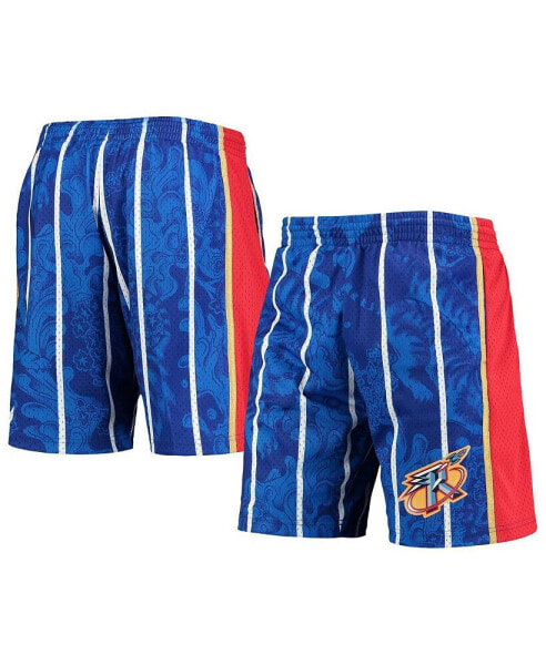 Men's Blue Houston Rockets Hardwood Classics Lunar New Year Swingman Shorts