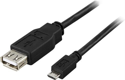 Deltaco USB-73 - 0.2 m - USB A - Micro-USB B - USB 2.0 - Black