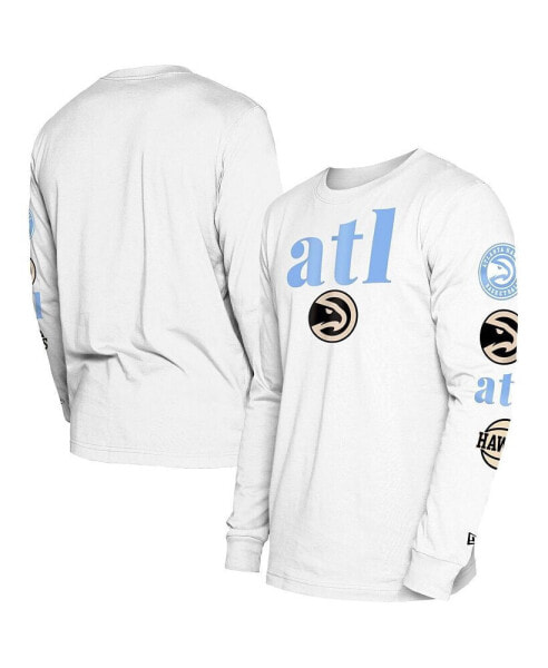 Men's White Atlanta Hawks 2023/24 City Edition Long Sleeve T-shirt