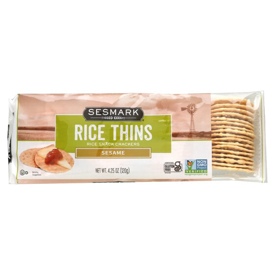 Rice Thins, Rice Snack Crackers, Sesame, 4.25 oz (120 g)