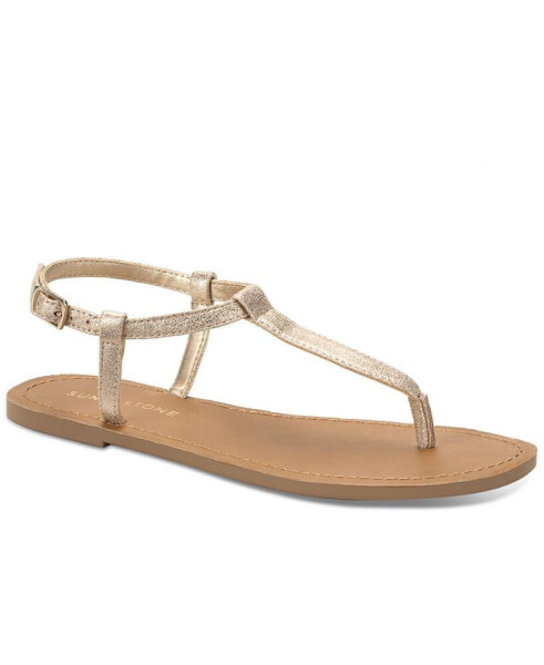 Босоножки женские Sun + Stone Krisleyy T-Strap Slingback Flat Sandals, созданные для Macy's