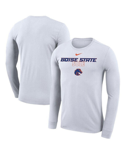 Men's White Boise State Broncos 2023 On Court Bench Long Sleeve T-shirt