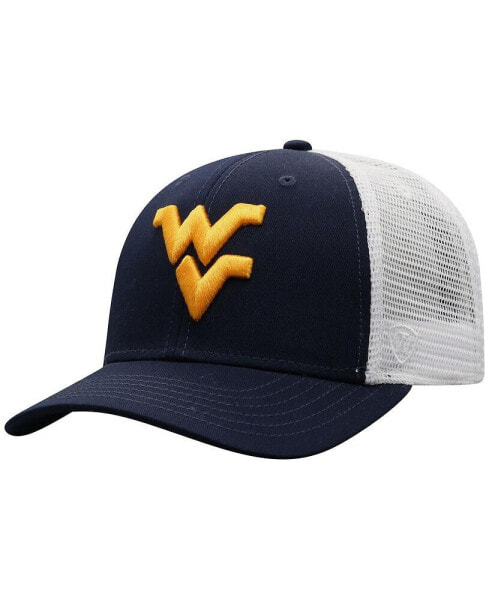 Men's Navy, White West Virginia Mountaineers Trucker Snapback Hat