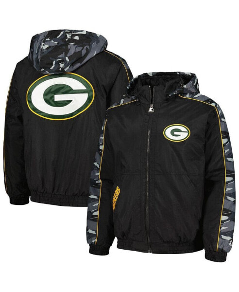 Куртка-толстовка Starter мужская черно-зеленая Green Bay Packers Thursday Night Gridiron Full-Zip Hoodie Jacket