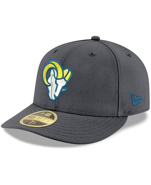 Men's Graphite Los Angeles Rams Alternate Logo Storm II Low Profile 59FIFTY Fitted Hat