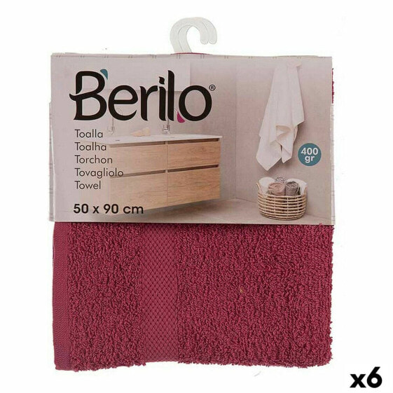 Банное полотенце темно-бордовое Berilo 50 x 0,5 x 90 см (6 штук)