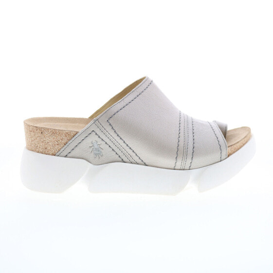 Fly London Sive SIVE866FLY-002 Womens Gray Leather Wedges Sandals Shoes 39