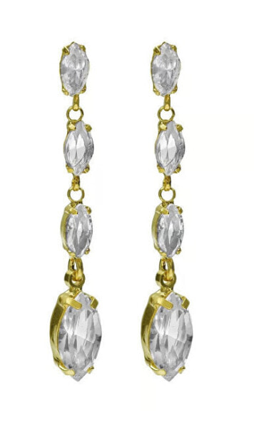 Elegant dangling earrings with clear crystals Purpose A4655-07DT